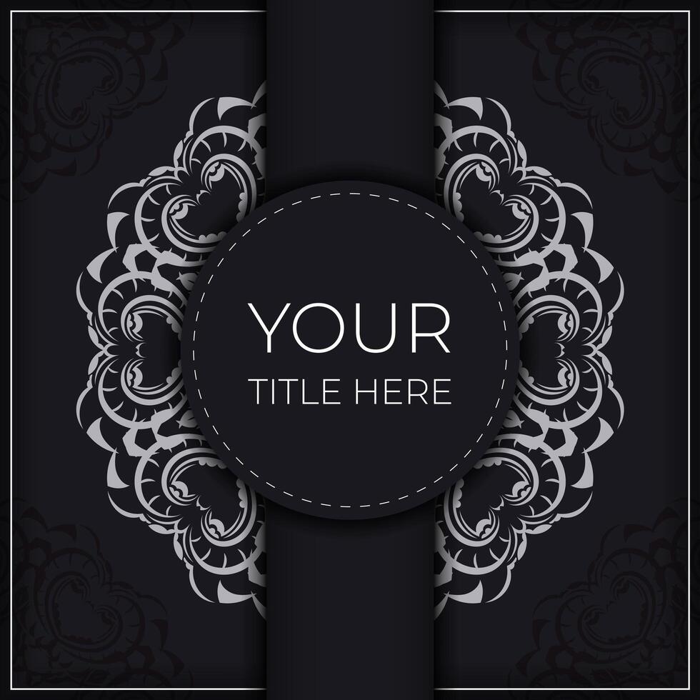 Luxury black and white background with ornate pattern vector