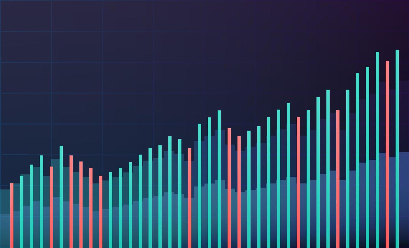 fondo con gráficos financieros. el concepto de análisis, negocios o comercio en el intercambio financiero. vector. vector