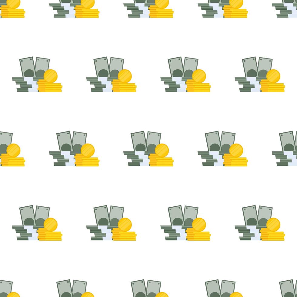 Seamless pattern with money. Suitable for backgrounds, postcards, and wrapping paper. . vector