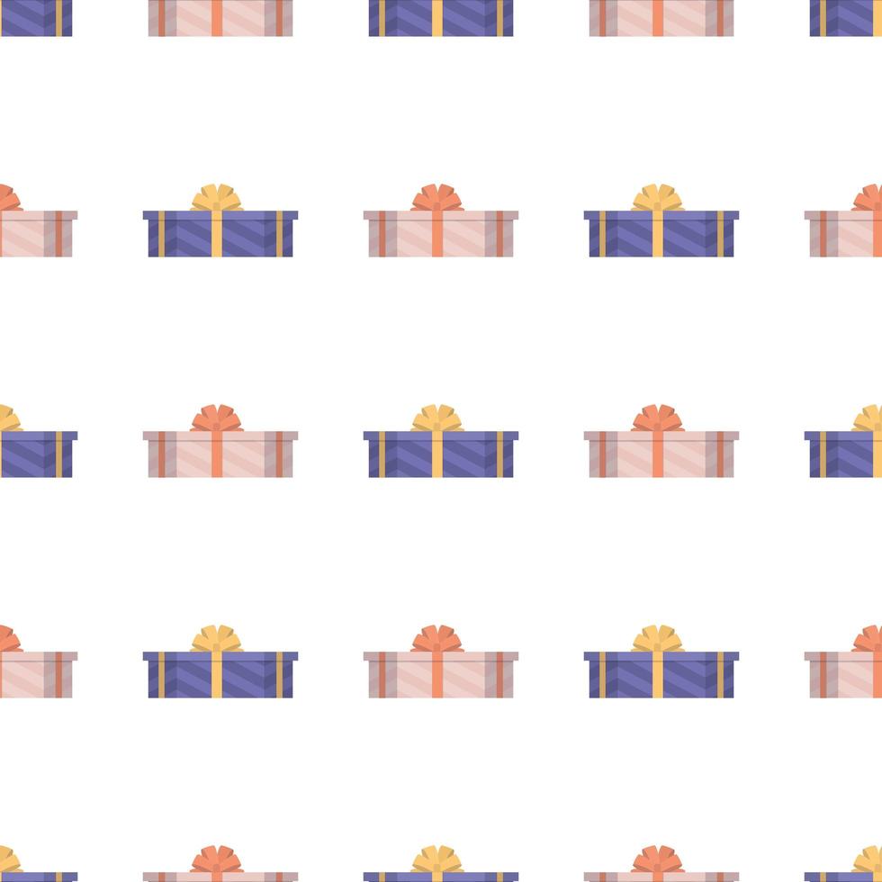 Seamless pattern with a gift. Background with a gift box. Suitable for backgrounds, cards and wrapping paper. Good on the topic of New Years, birthday and Valentine's Day. Vector. vector