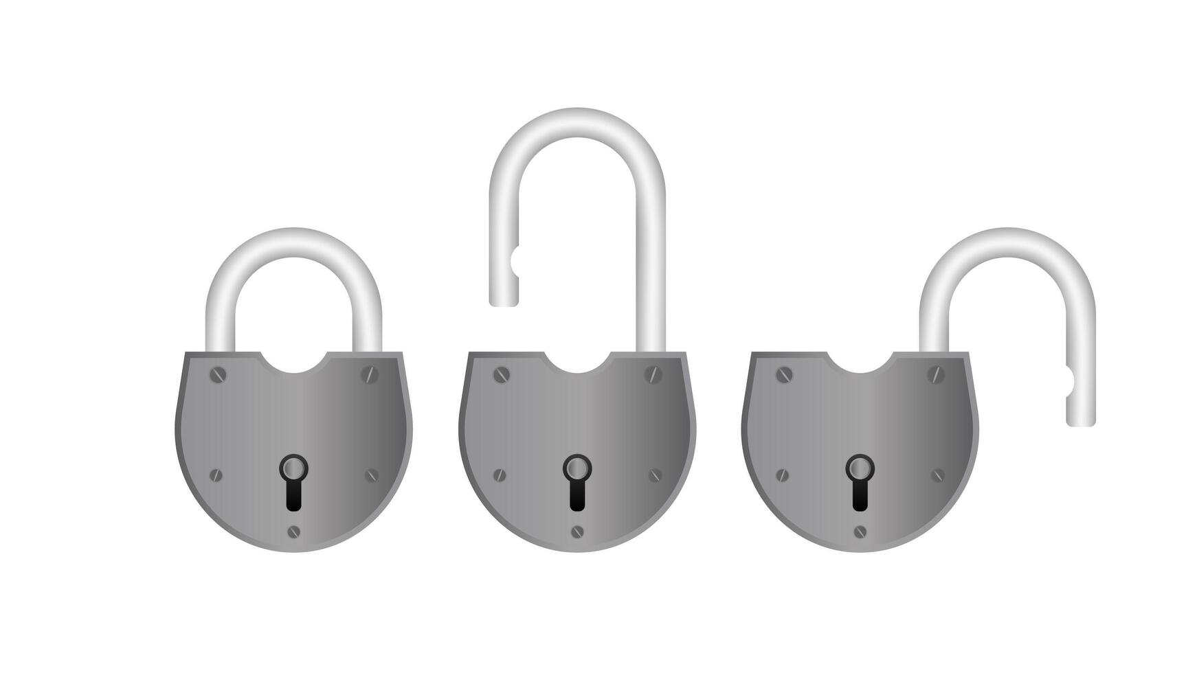 Old padlock in flat style. Antique padlock is isolated on a white background. Vector. vector