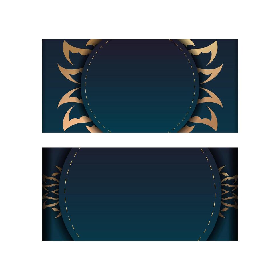 Two banners with gold and blue designs vector