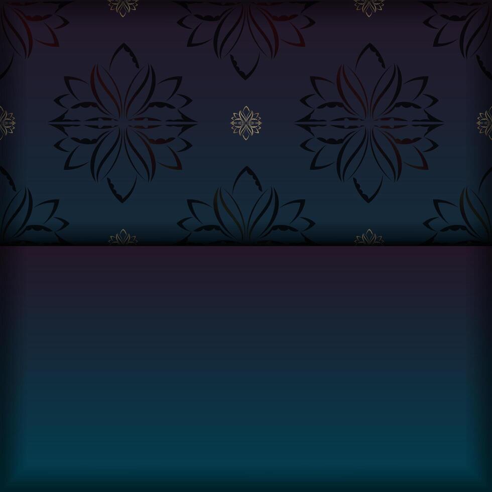 A dark blue background with a floral pattern vector