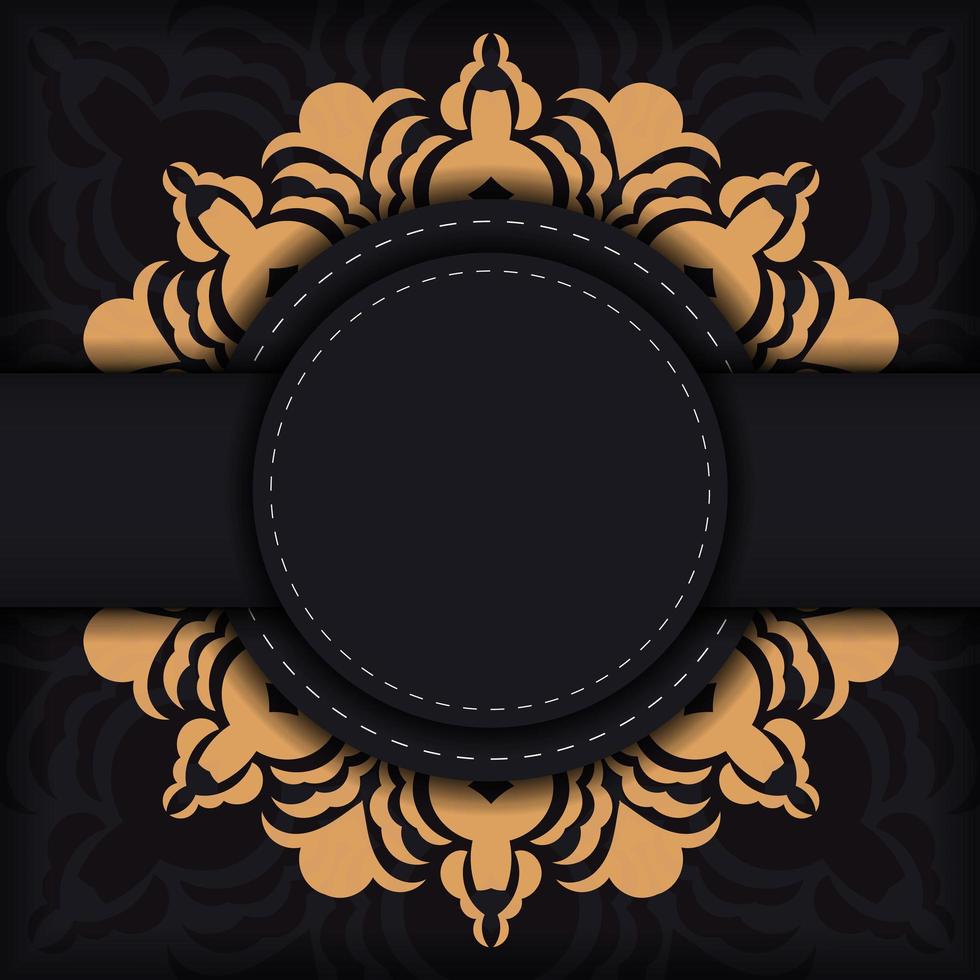 Ready-made postcard design with abstract vintage mandala ornament.  Black-gold luxurious colors. Can be used as background and wallpaper.  Elegant and classic vector elements are great for decoration. 5116960  Vector Art at Vecteezy