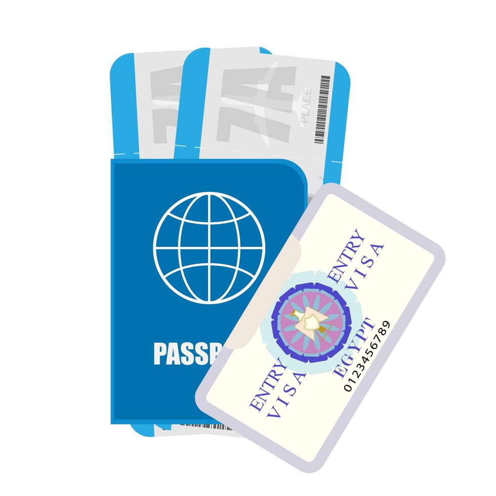 Passport and visa on white background vector