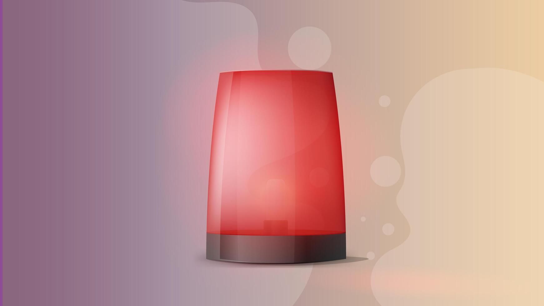 Emergency flashing siren. Foreground. vector