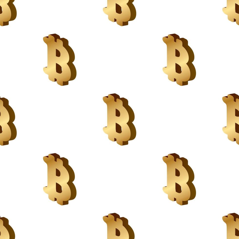 Bitcoin icon seamless pattern metallic vector image