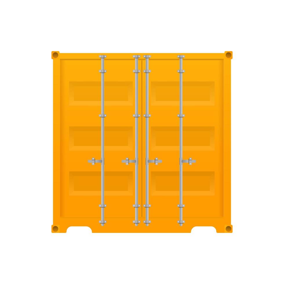 Yellow freight container. Large container for ship isolated on a white background. Vector. vector