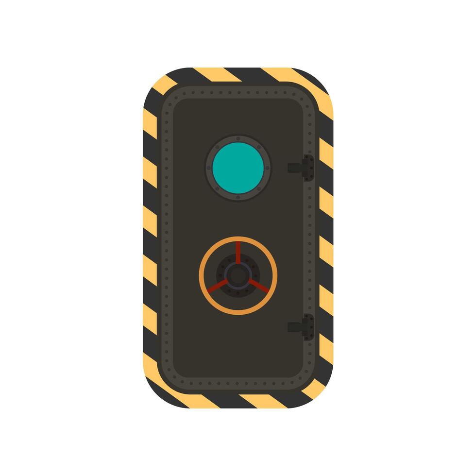 Hopper door. Door for a military bomb shelter. Isolated on a white background. Flat style. Vector. vector