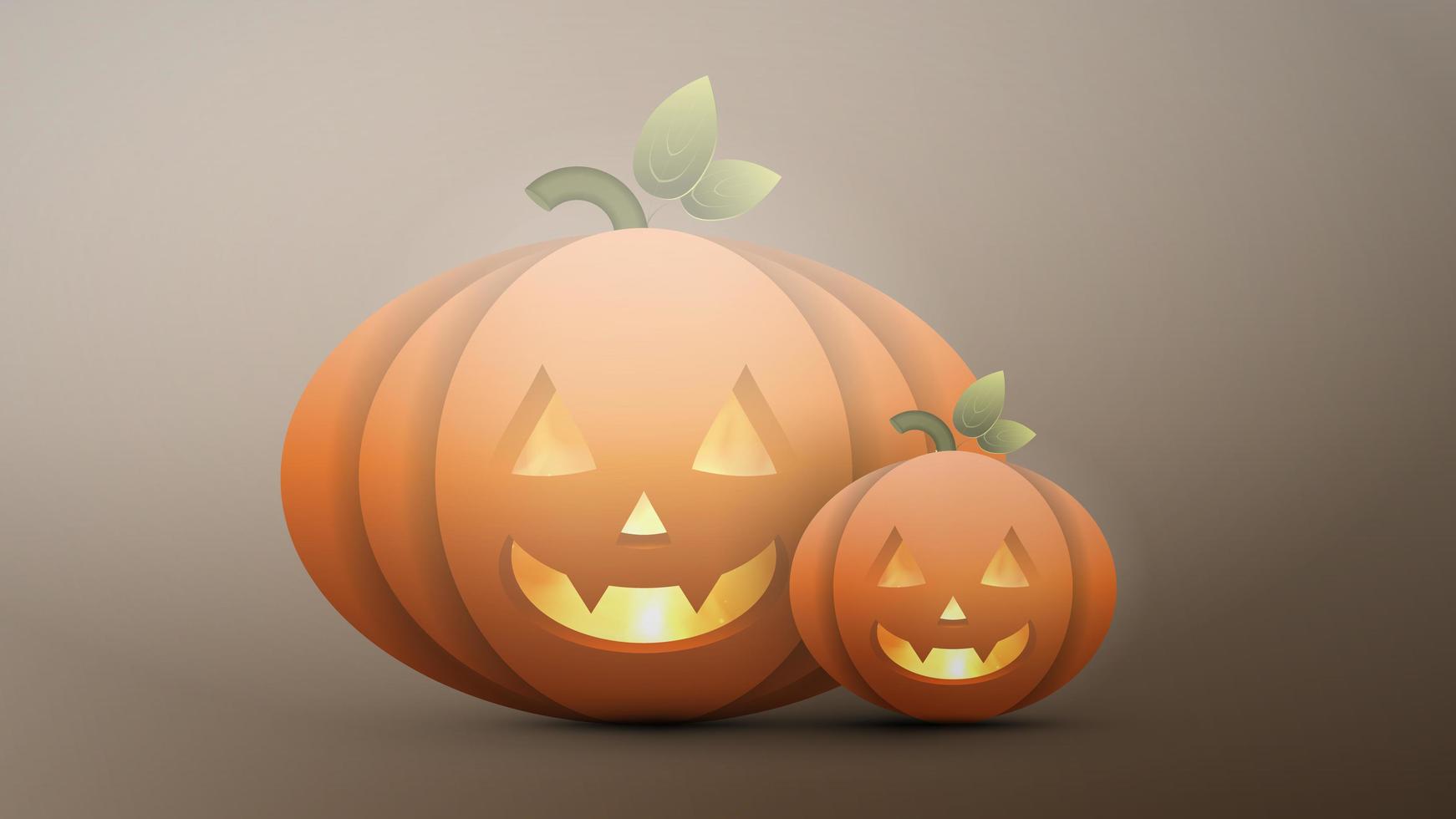 calabaza de halloween realista. una calabaza de plástico con cara de miedo. vector. vector