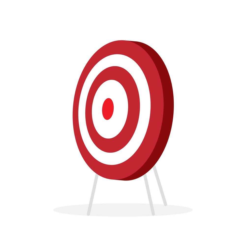 Target isolated on a white background. illustration of a target in a flat style. vector