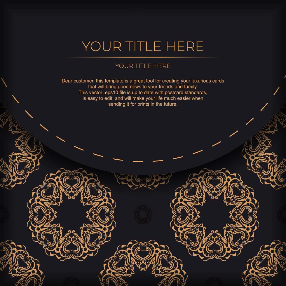 Luxury black and gold background with ornate pattern vector