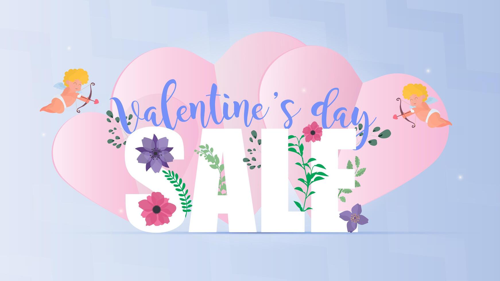 Valentine's day sale banner. vector