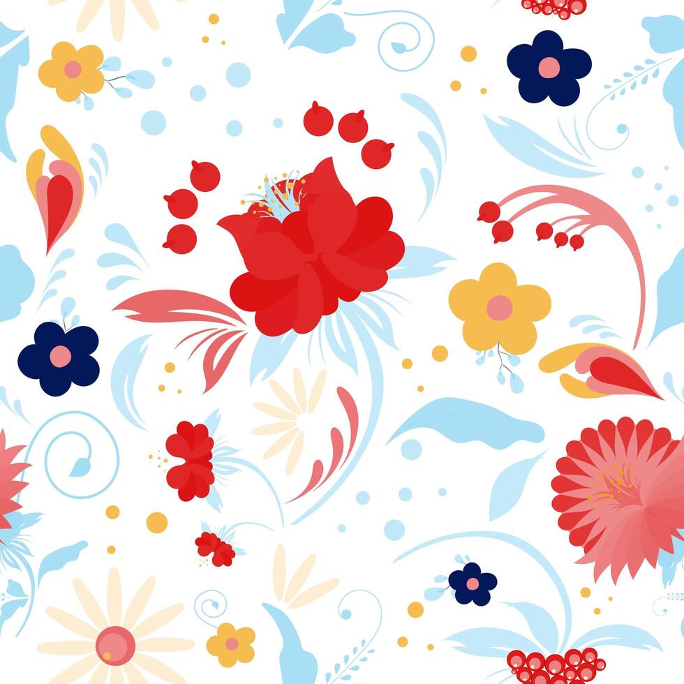 Petrikov painting sample pattern vector. Petrikovsky painting. Floral art poster. Ukrainian folk art. Suitable for design postcards, banners, t-shirts and posters. vector