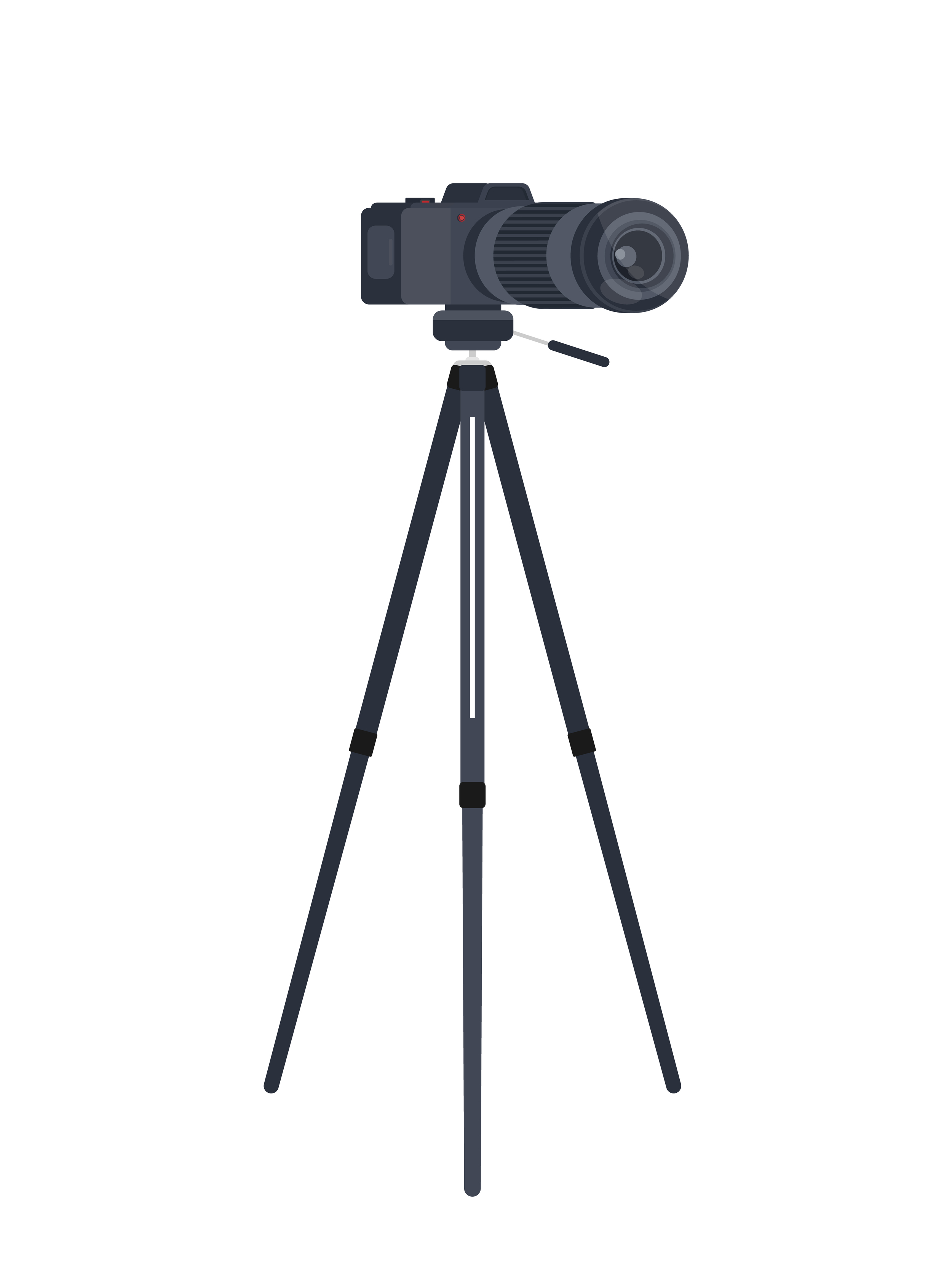 Flat image of video camera on a tripod 5117498 Vector Art at Vecteezy