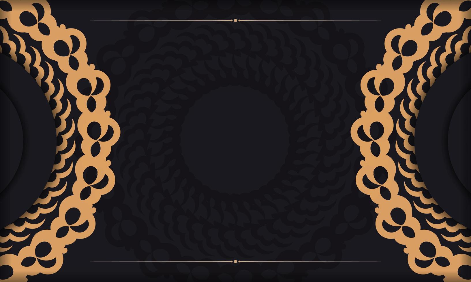 Dark luxury background with abstract mandala ornament. Elegant and classic elements with space for your text. vector