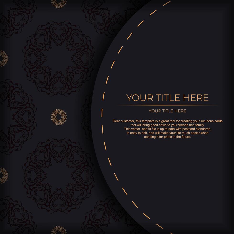 Luxurious postcard design with Indian vintage ornaments. Can be used as