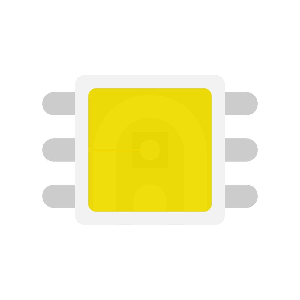 Light emitting diode. Glowing element for LED tape. Flat style. Isolated. . vector