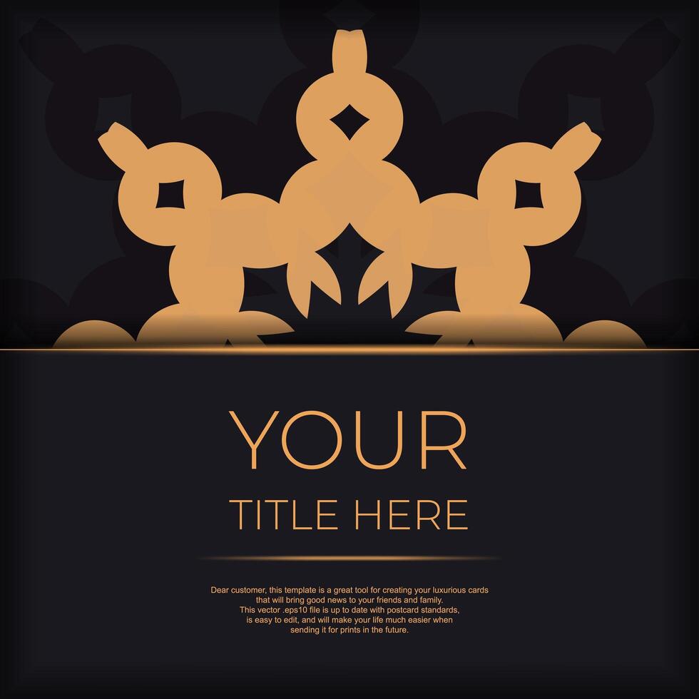 Abstract background with golden shapes on black background vector