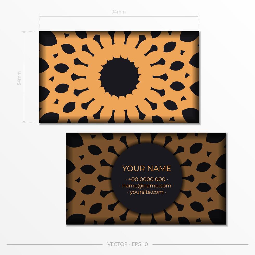 Business Cards. Decorative floral business cards, oriental pattern, illustration. vector