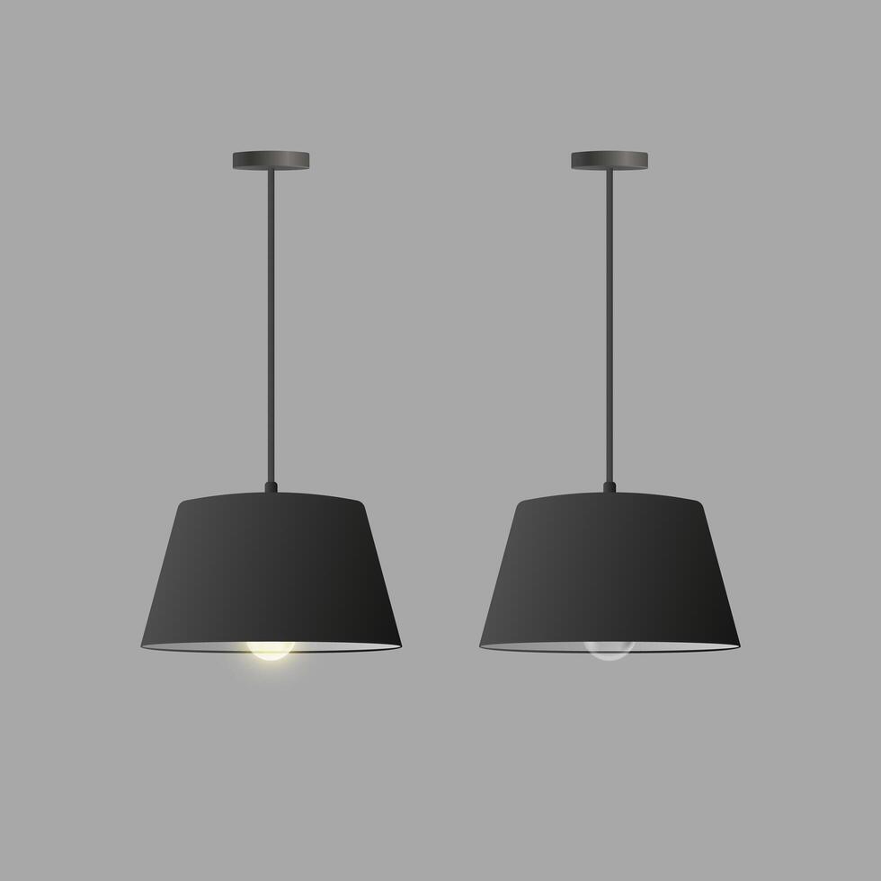 vector conjunto de candelabros negros realistas. lámpara de techo. estilo loft. elemento para el diseño de interiores.