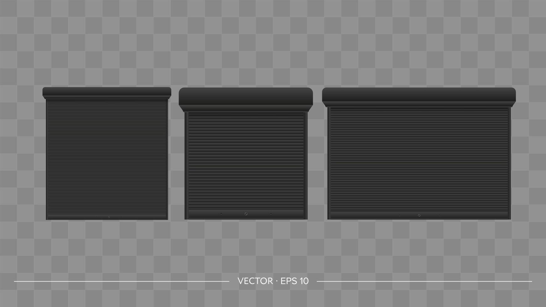 Black Roller shutter on the euro window. Realistic euro window with roller shutters vector. vector