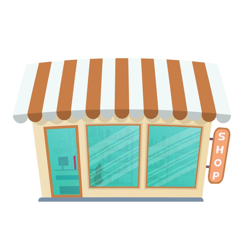 Grocery store isolated on a white background. Vector illustration