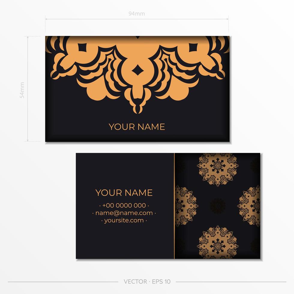 Business cards template. Vintage decorative elements. Decorative floral business cards, oriental pattern, illustration. vector