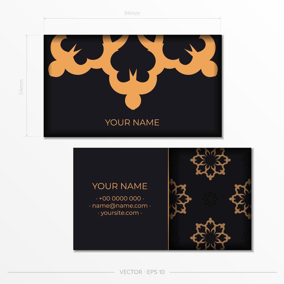 Business cards template. Decorative floral business cards, oriental pattern, illustration. vector