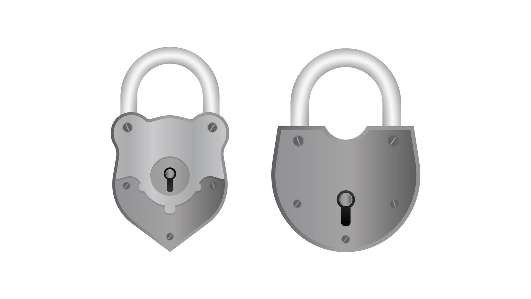Old padlock in flat style. Antique padlock is isolated on a white background. . vector