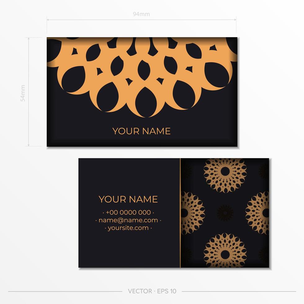 Business Cards. Decorative floral business cards, oriental pattern, illustration. vector