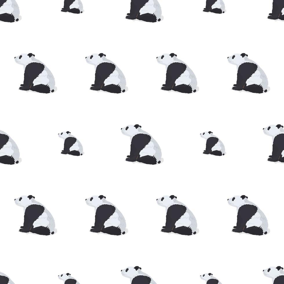 Seamless pattern. Panda on a white background. Background for the design of cards and banners. Vector illustration