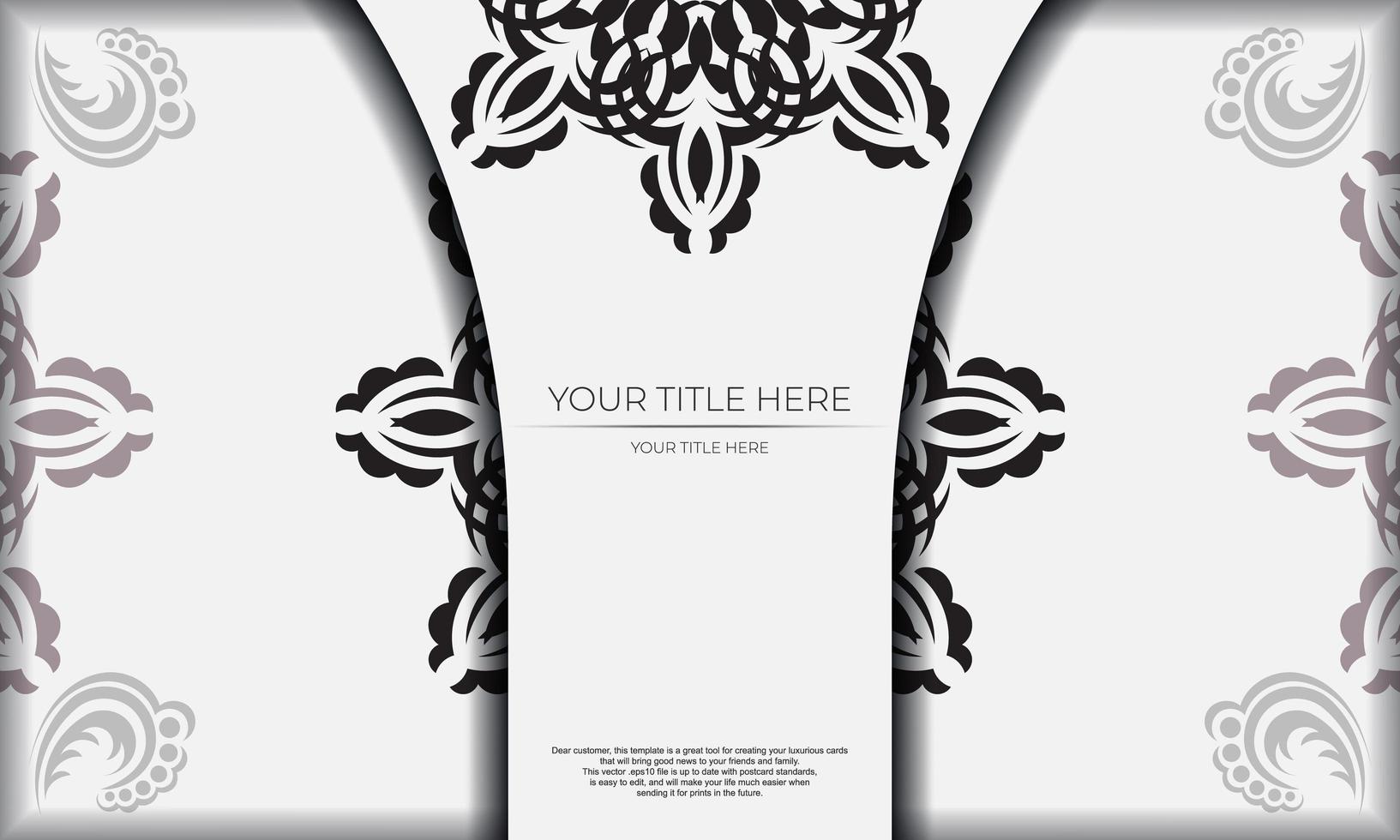 White luxury background with abstract ornament. Elegant and classic vector elements ready for print and typography.