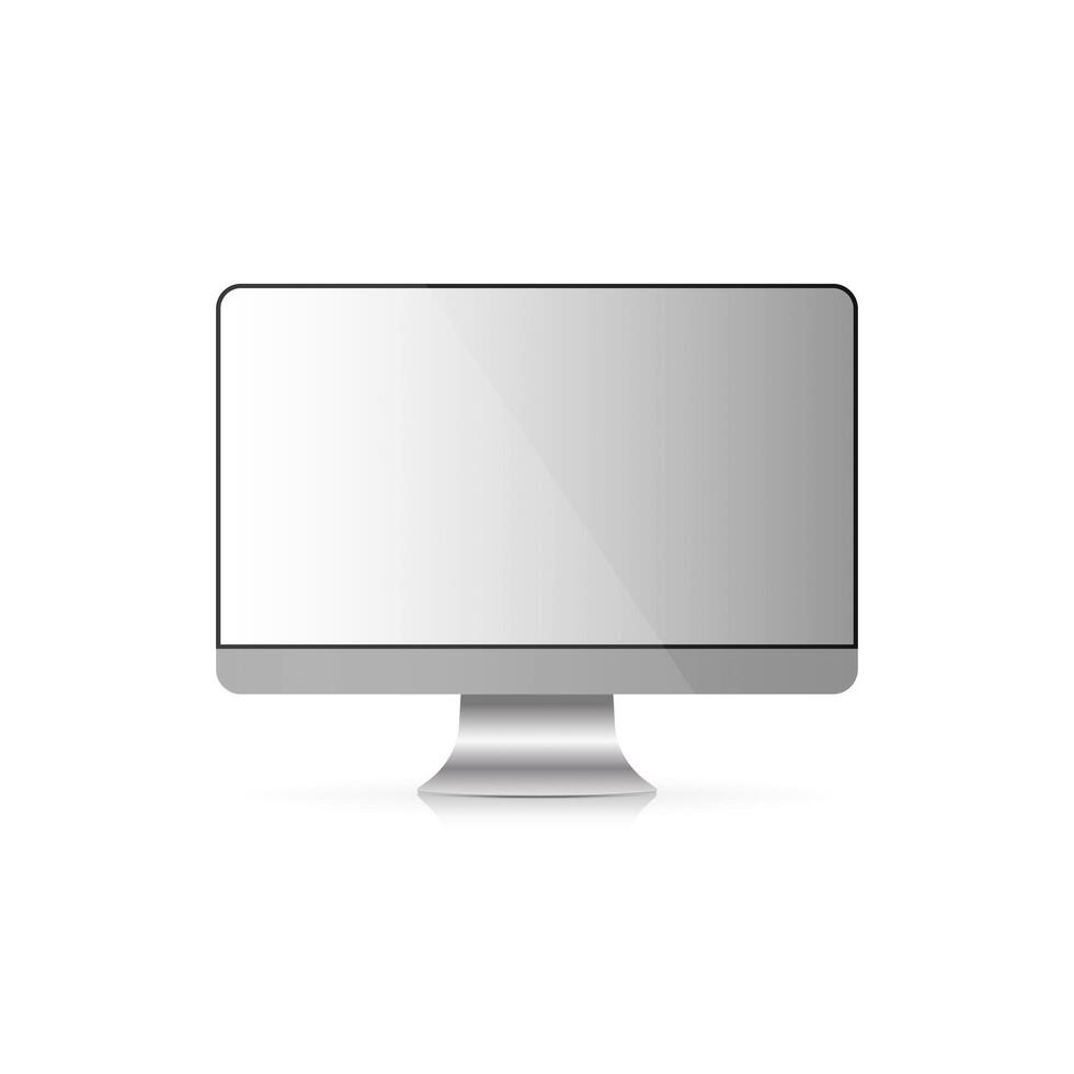 el monitor moderno está aislado en un fondo blanco. pantalla realista. vector. vector