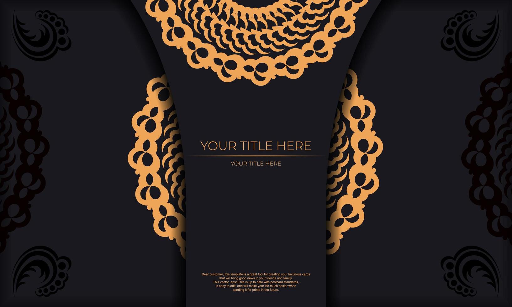 Dark luxury background with Indian ornaments. Elegant and classic elements ready for print and typography. vector