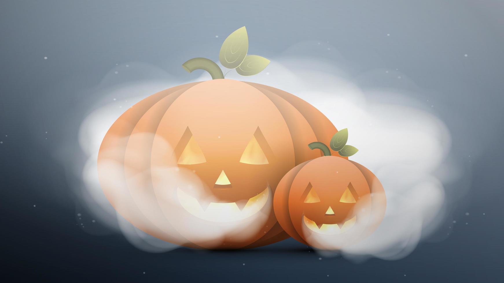 calabaza de halloween realista. una calabaza de plástico con cara de miedo. vector. vector