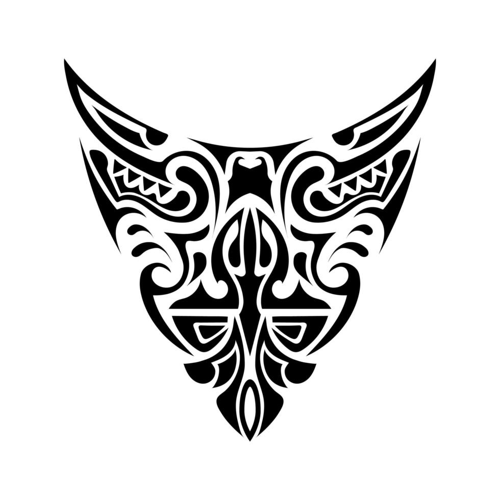 pintura en el estilo polinesio. Polinesia. adecuado para tatuajes y estampados. aislado. vector. vector