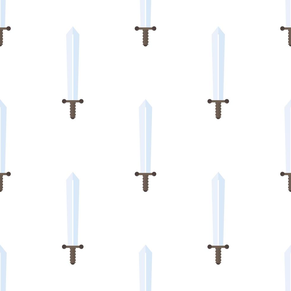 Sword seamless pattern in flat style. Suitable for backgrounds, postcards, and wrapping paper. Vector. vector