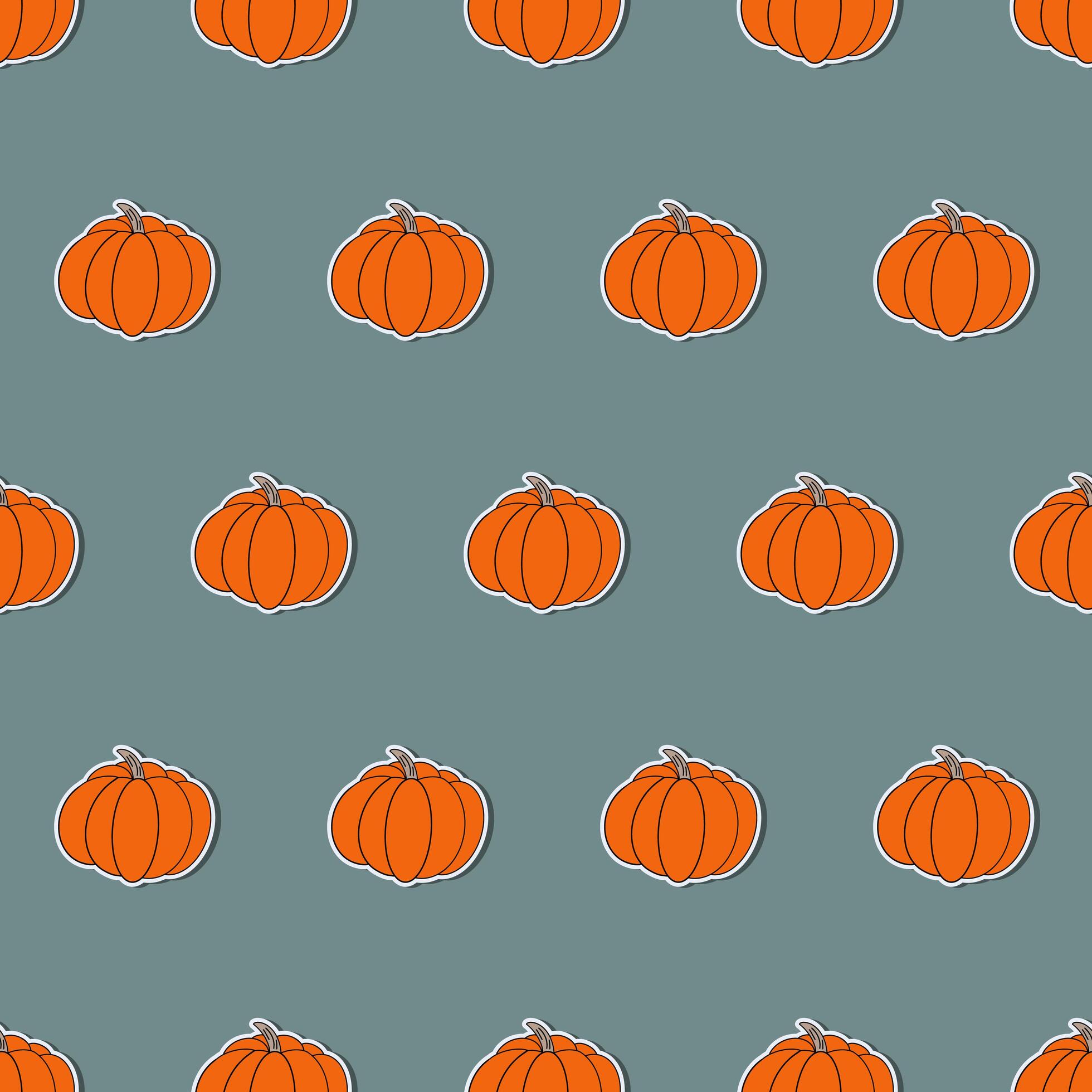 Pumpkin in a flat style. Pumpkin sticker. Suitable for backgrounds