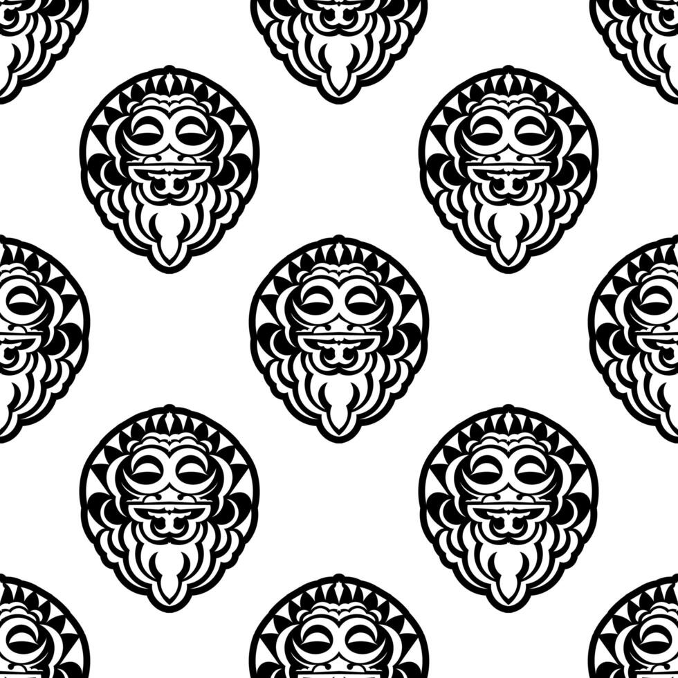 A black and white pattern with a head on it vector