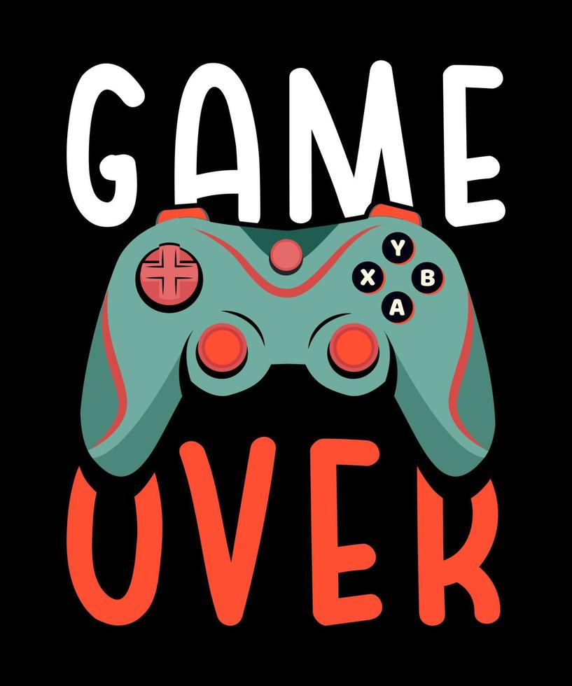 Game over gaming tshirt design vector