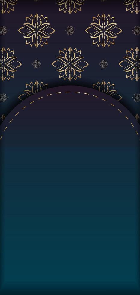 A dark blue background with gold ornament vector
