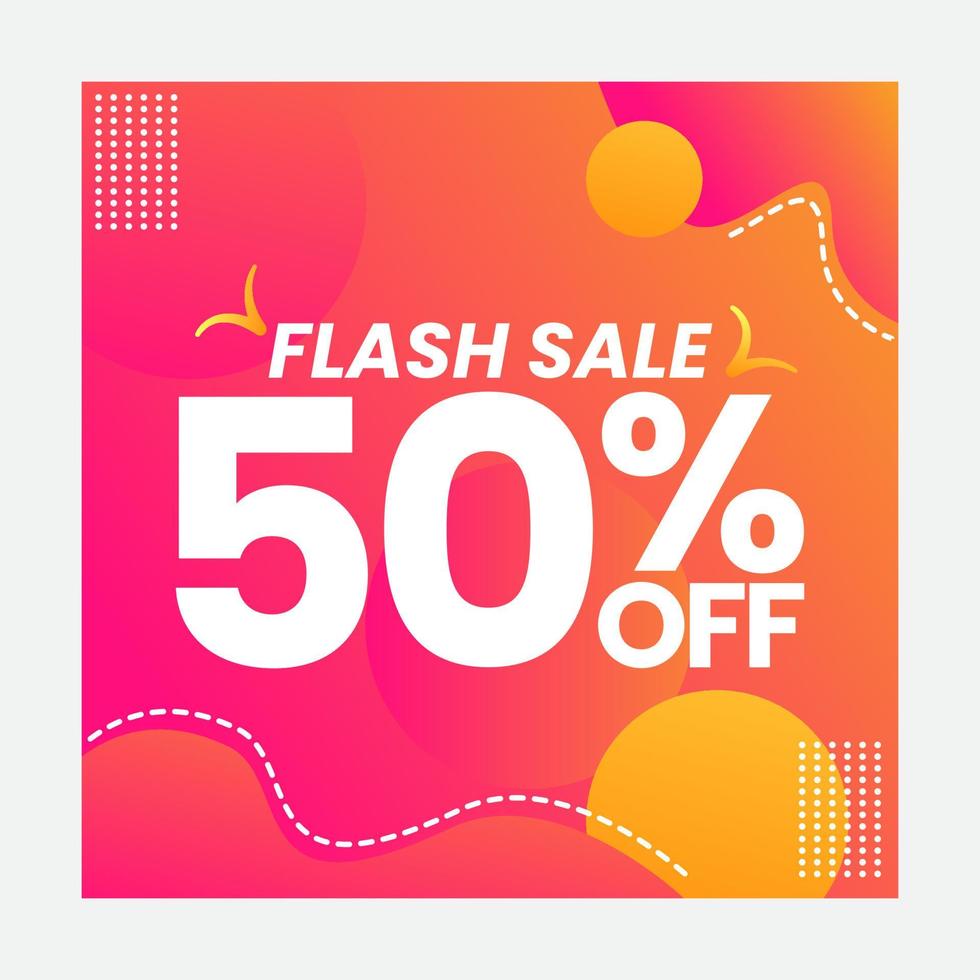 Flash Sale Social Media Post Template vector