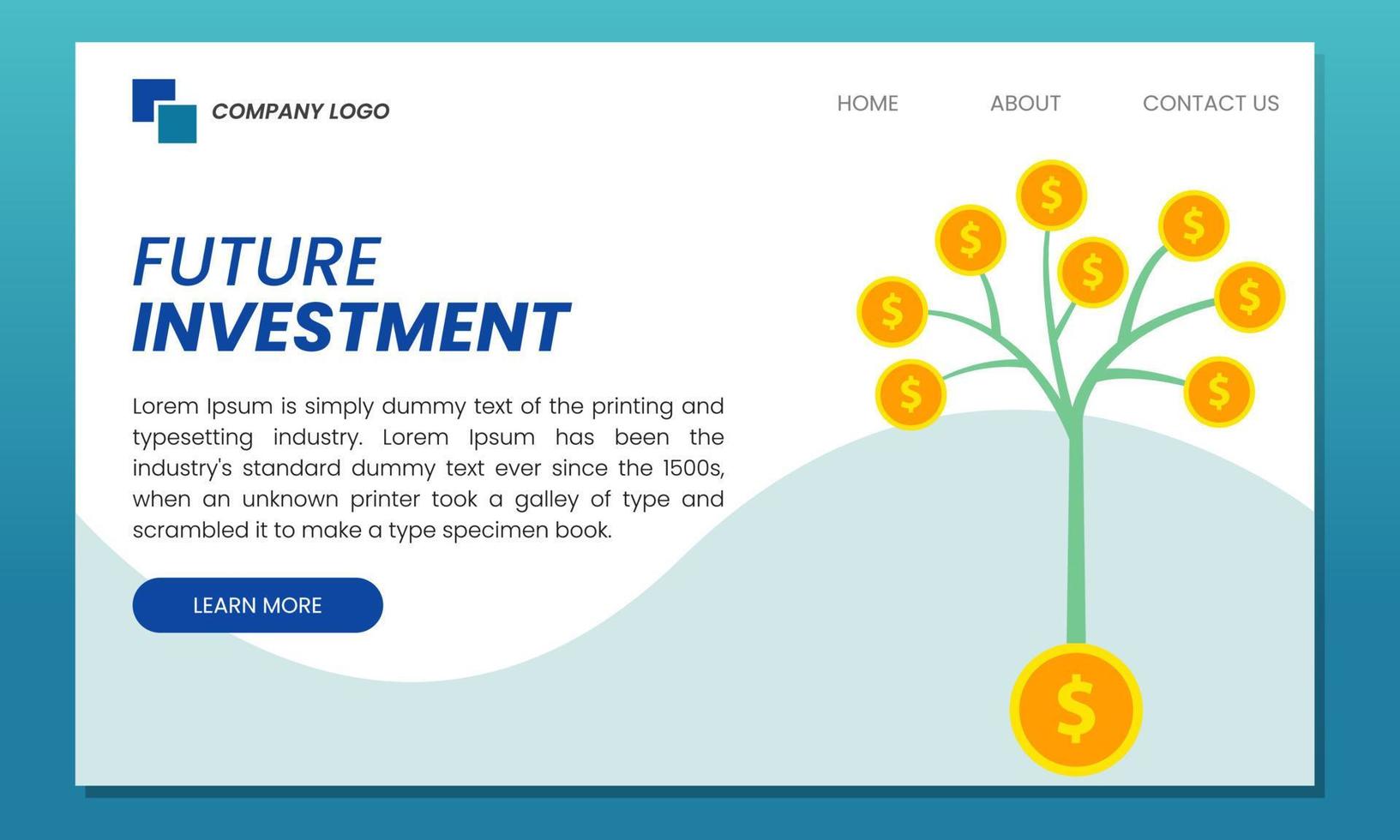 Investment Web Banner Background Design Template vector