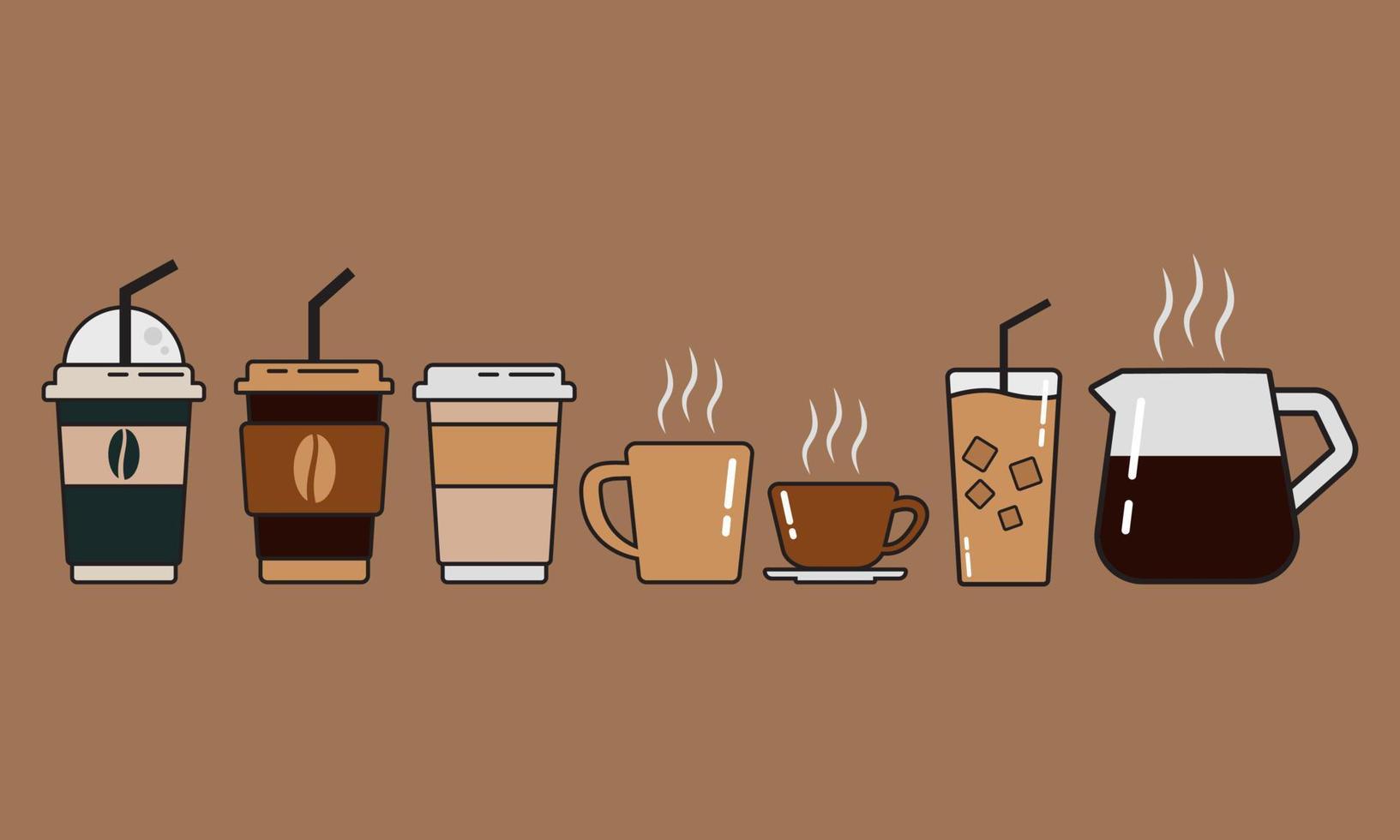 diseño de colección de ilustración de café vector