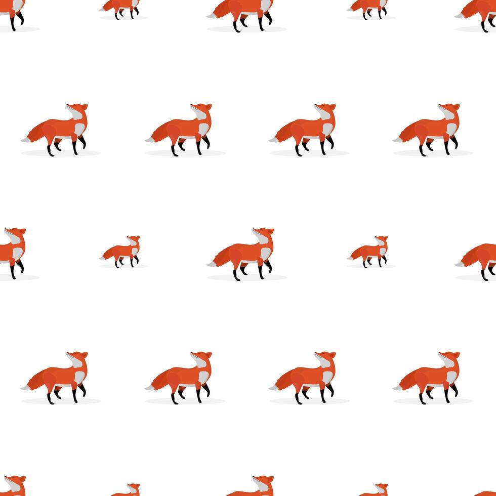 Seamless pattern with fox. Suitable for backgrounds, postcards, and wrapping paper. Vector. vector