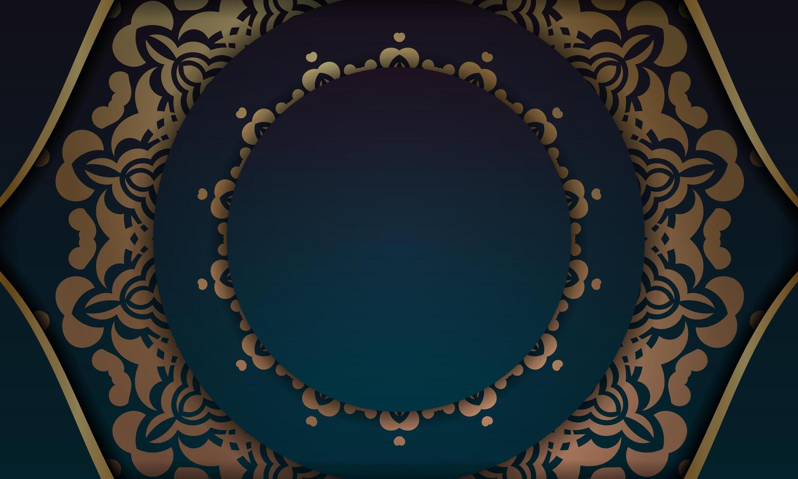 A dark blue background with gold ornate design vector