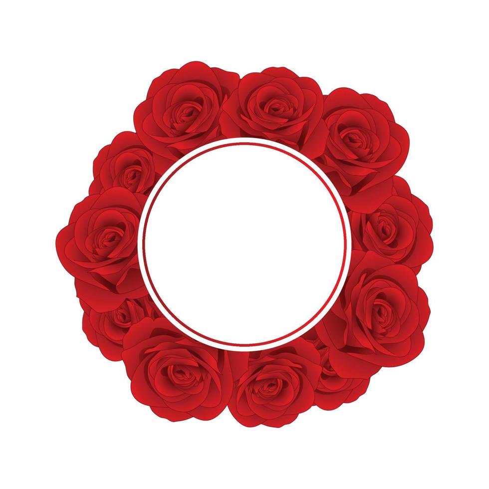 Red Rose Banner Wreath vector