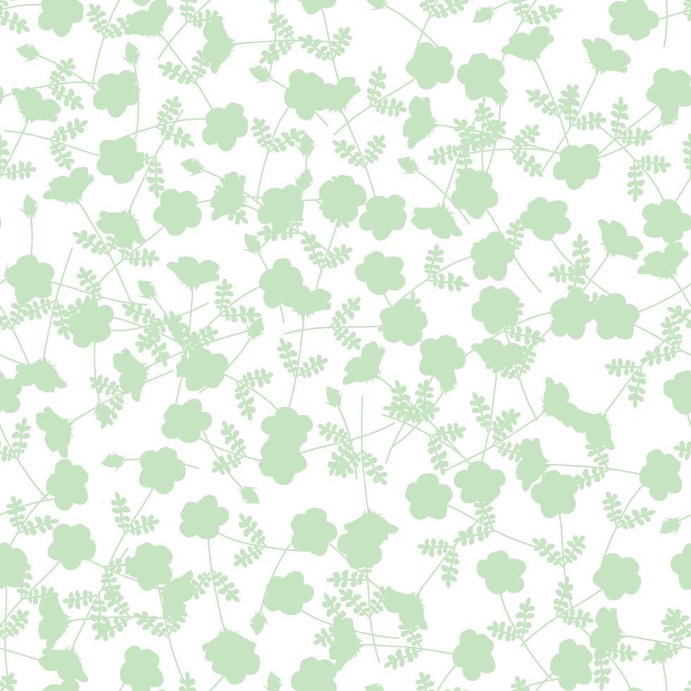 Green Flower Seamless on White Background vector