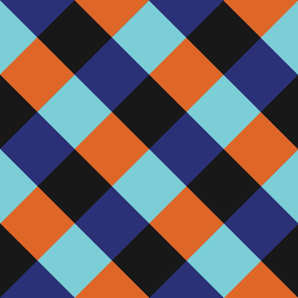 Blue Orange Chess Board Diamond Background vector